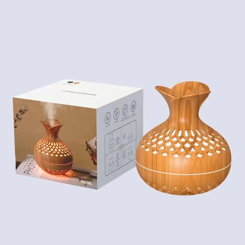 Diffuseur Huiles Essentielles Vase en Bois