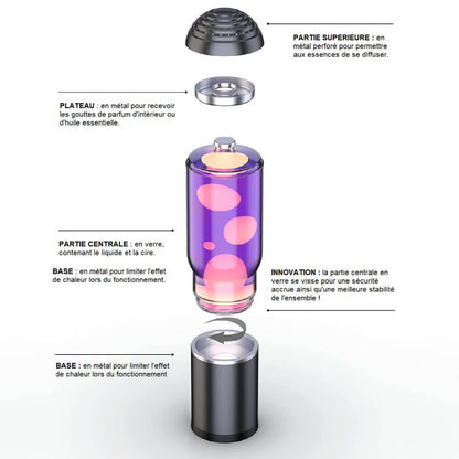 Lampe à Lave Violette Diffuseur d'huiles