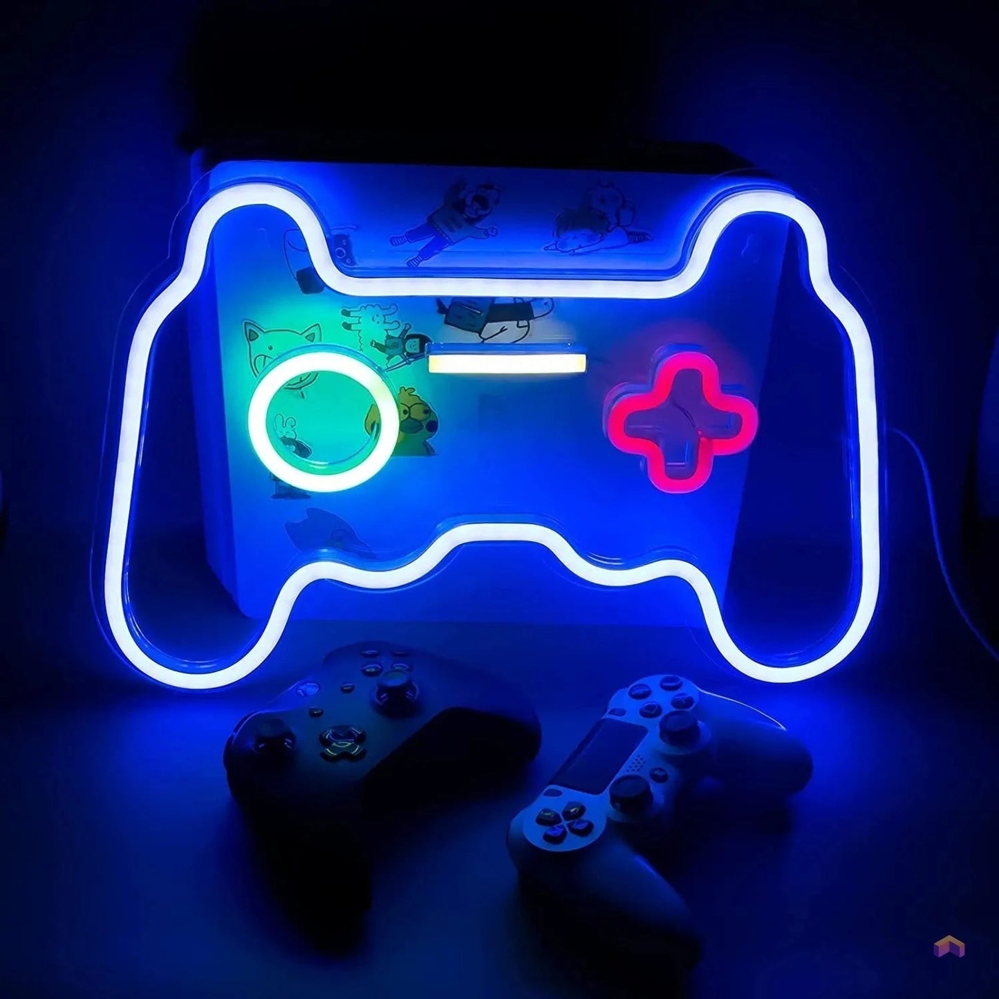 Panneau LED néon manette de jeux