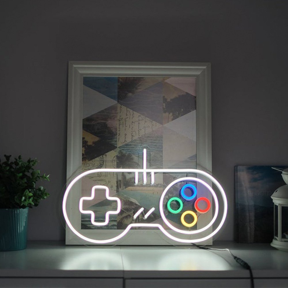 Panneau LED néon Manette Rétro