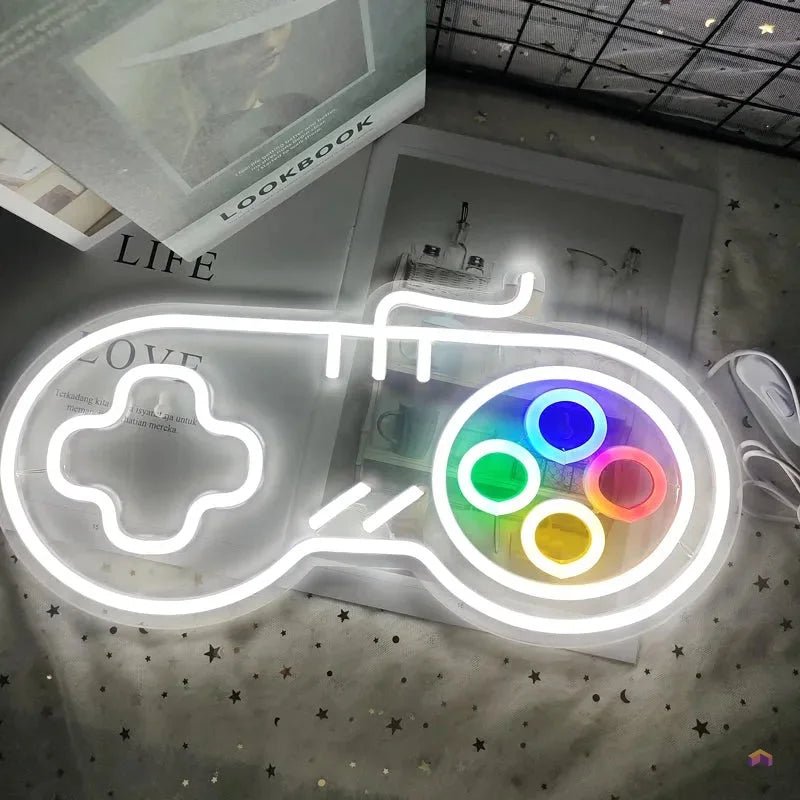 Panneau LED néon Manette Rétro