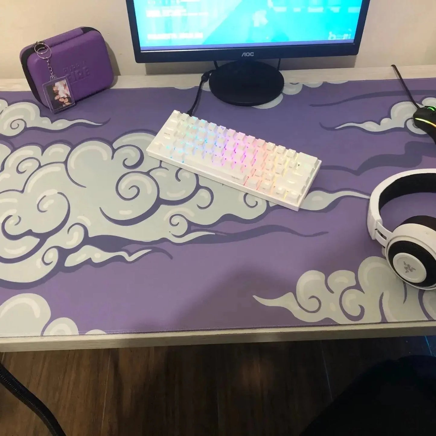 Tapis de souris XXL Nuage Violet